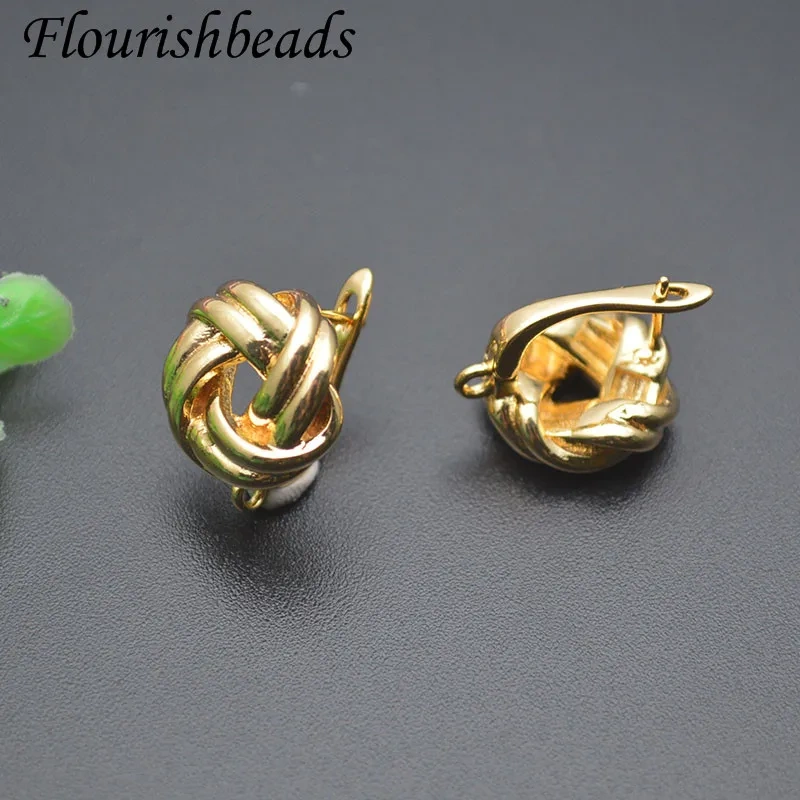 13x15m Metal Copper Gold Plated Twist Earring Hooks for Handmade DIY Fashion Jewelry Making Accessories Supplies