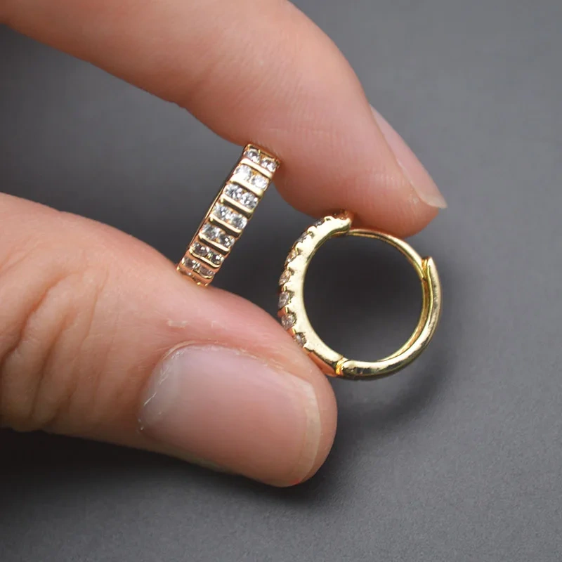18K Gold Color Brass Paved CZ Beads Round Shape Earring Hooks Women Girl Party Jewelry Making Findings Supplies 30pcs/lot