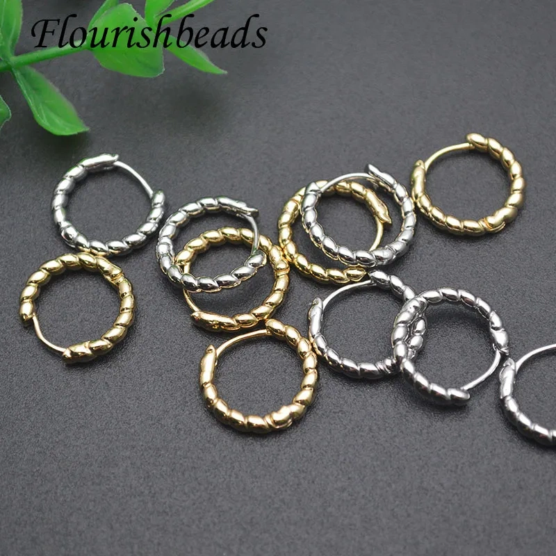 Classic Metal Brass Gold Plated Twist Shaped Hoop Earrings for Women Girls Fashion Party Jewelry 30pcs/lot
