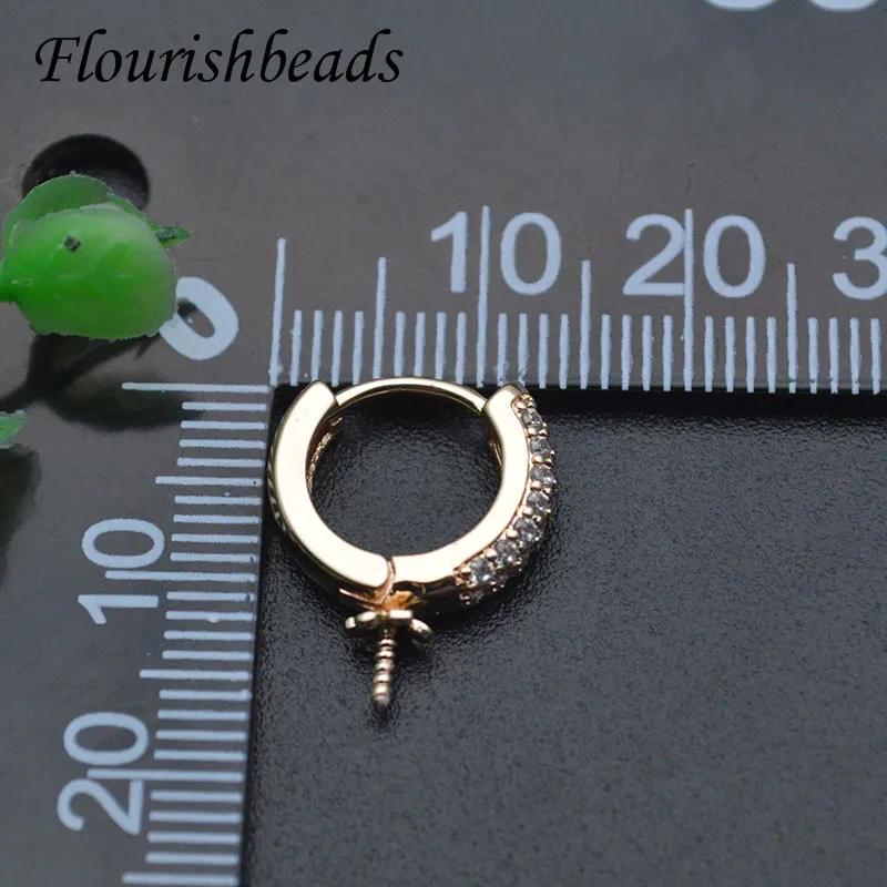 High Quality Metal Circle Shape Pin Earring Hooks Base Fit DIY 10mm Beads Earrings Jewelry Accessories 20pcs/lot
