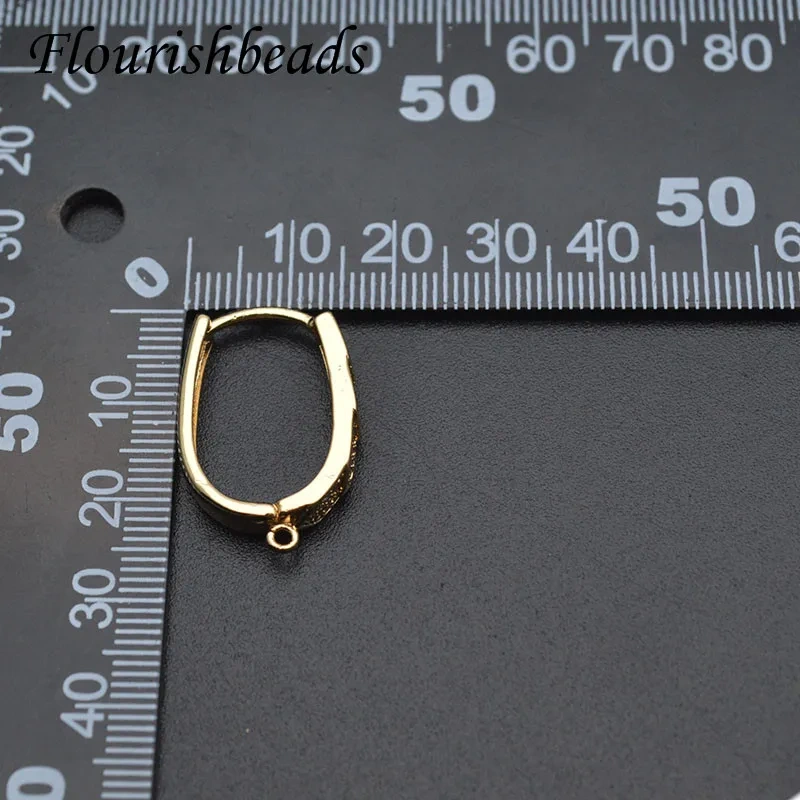 Big Size Nickel Free CZ Beads Paved Cylinder Shape Earring Hooks Clasp DIY Fashion Jewelry Making 20pcs/lot