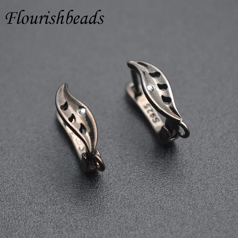 Wholesale Multiple Colour Nickle Free Gold Plating Metal Leaf Shape Earring Hooks for Fine Jewelry Making Parts 30pcs/lot