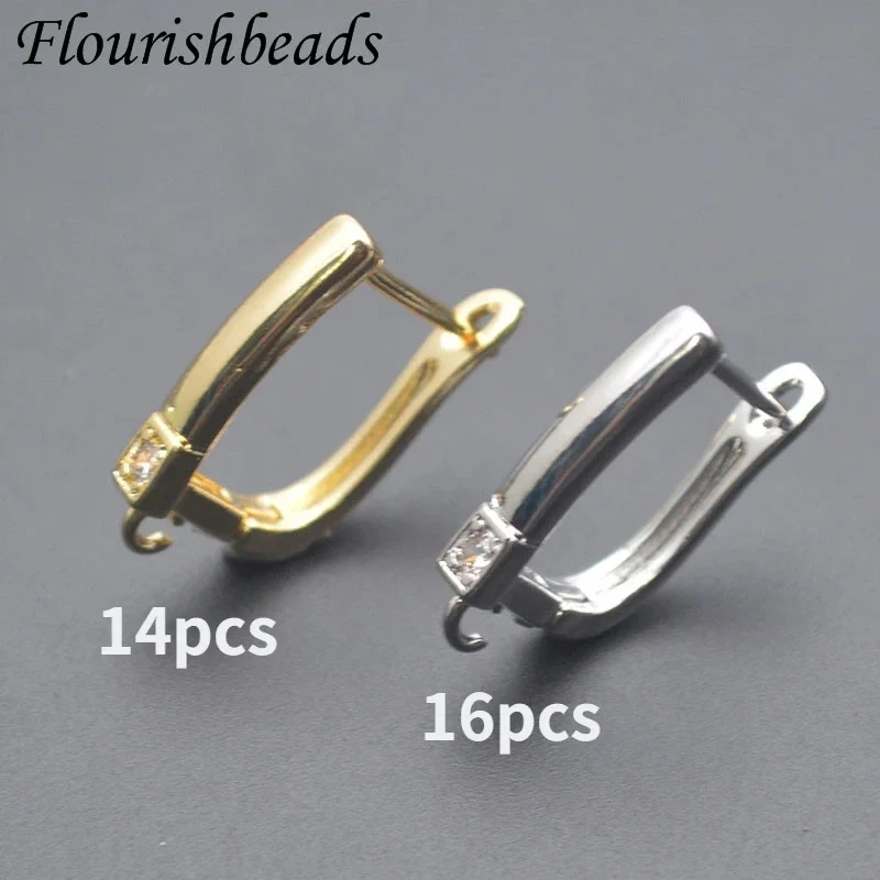 Nickel Free Real Gold Plated 18k Earring Hooks Earwire Women DIY Earrings Jewelry Making Accessories 30pcs/lot