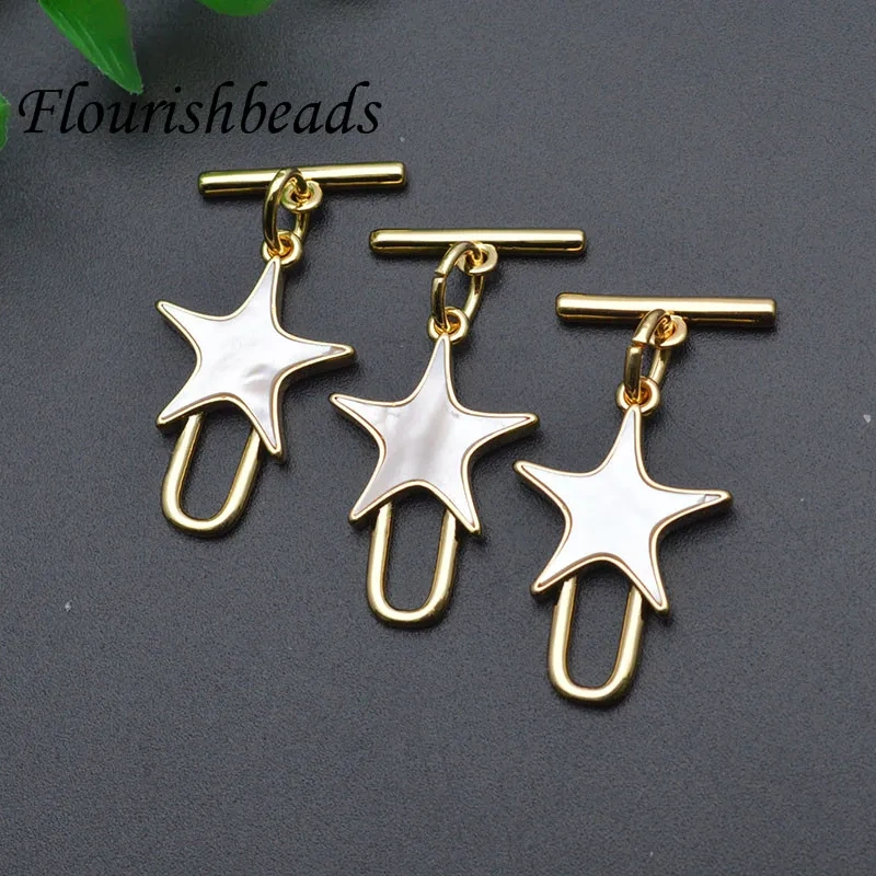 Various Styles Luxury Gold Color Butterfly Shape Shell Oggle OT Clasps Hooks for  DIY Jewelry Findings Accessories 10pcs/lot