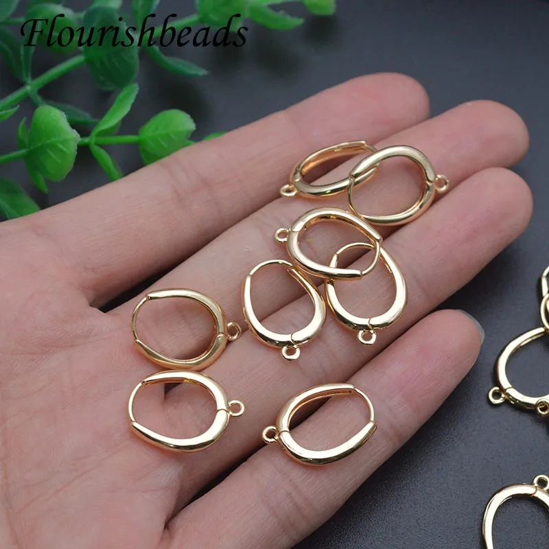 15x18mm Gold Color Anti Fading Oval Shape Plain Earring Hooks for Nickel Free Jewelry Making 30pcs/Lot