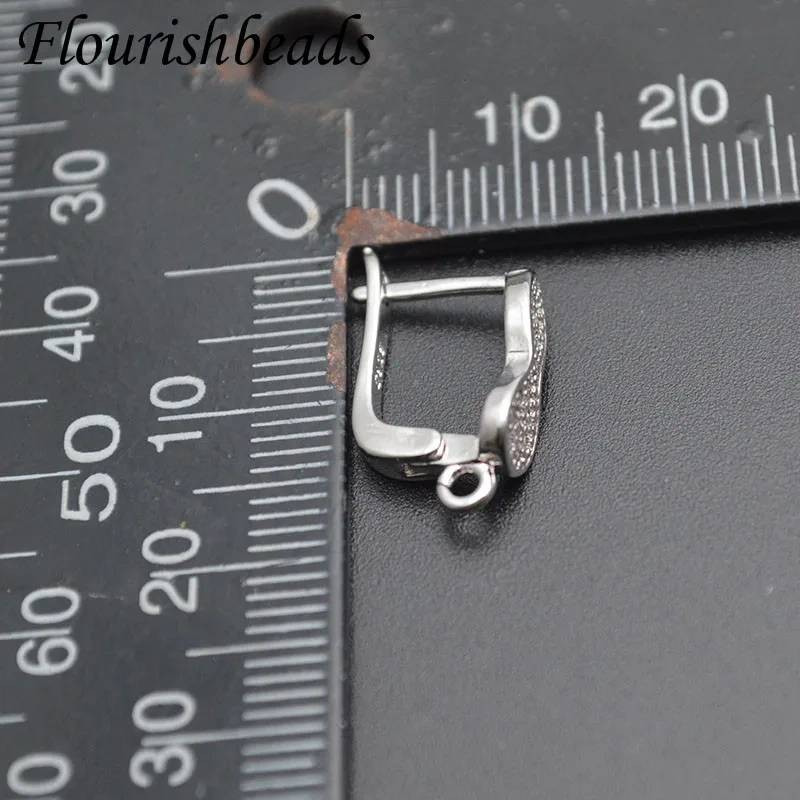 11x17mm Nickle Free Anti Rust Zircon Beads Paved Gourd Shape Earring Hooks for DIY High Quality Jewelry Making Parts 30pcs/lot