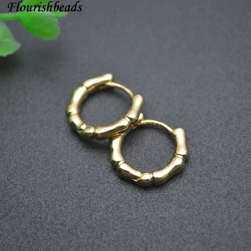 Fashion Punk Gold Silver Color Bamboo Hoop Earrings Small Round Circle Earring for Women Geometric Hip Hop Party Jewelry