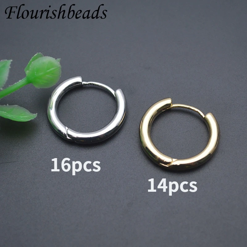 30pcs/lot 18k Gold Plated Nickel Free Round Smooth Earrings Hoops Circle for Women Men Party Jrwelry