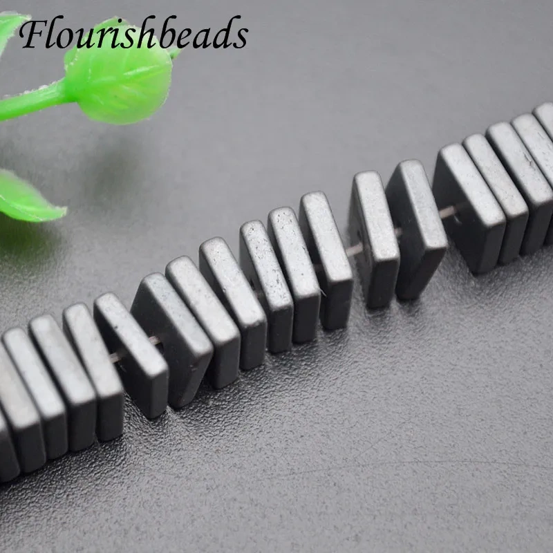 High Quality 4/6/8mm Matte Heshi Hematite Square Slice Spacer Loose Beads for Jewelry Making  DIY Earrings Bracelet Accessories