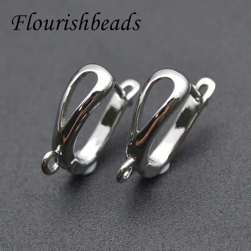 Wholesale DIY Earwire  Rhodium Color Earring Hooks Accessories for Handmade Luxury Dangle Women's Earring Making 30pcs/lot