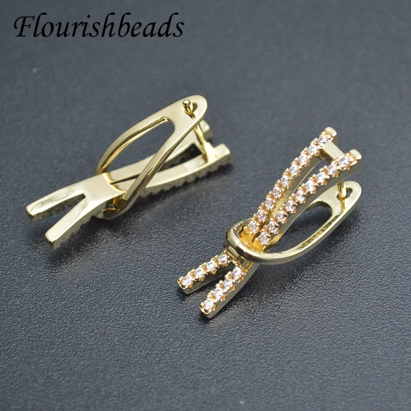 Unique Shape 13x27mm Nickel Free Gold Color Earring Clasp Hooks Shvenzy Ear Wire DIY Accessories Jewelry Making Supplies