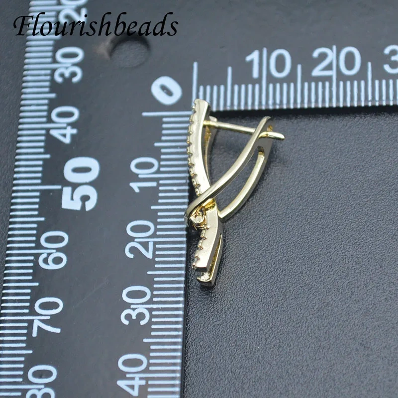 Unique Shape 13x27mm Nickel Free Gold Color Earring Clasp Hooks Shvenzy Ear Wire DIY Accessories Jewelry Making Supplies