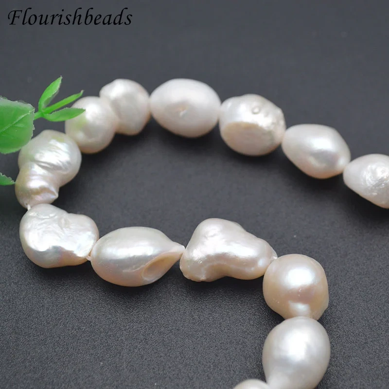 Natural White Freshwater Freedom Oval Shape Pearl Beads for Women DIY Making Jewelry Bracelet Accessories 10x12 -12x16mm