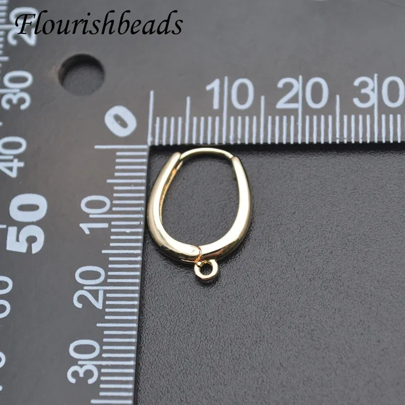15x18mm Gold Color Anti Fading Oval Shape Plain Earring Hooks for Nickel Free Jewelry Making 30pcs/Lot