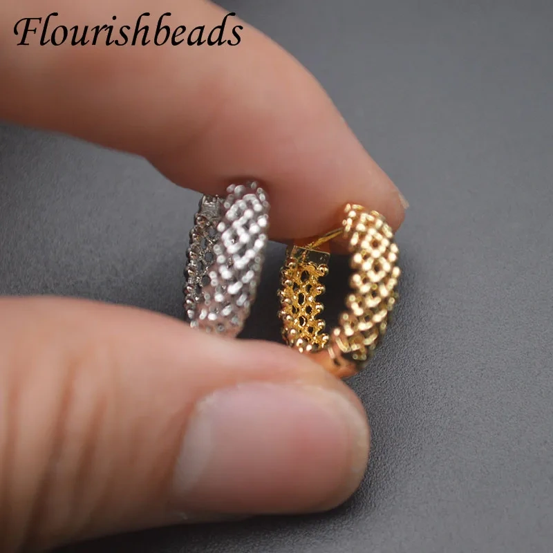 15mm New Style Copper Gold Plated Round Shape Earrings Women Girl Party Fashion Jewelry Supplies 30pcs