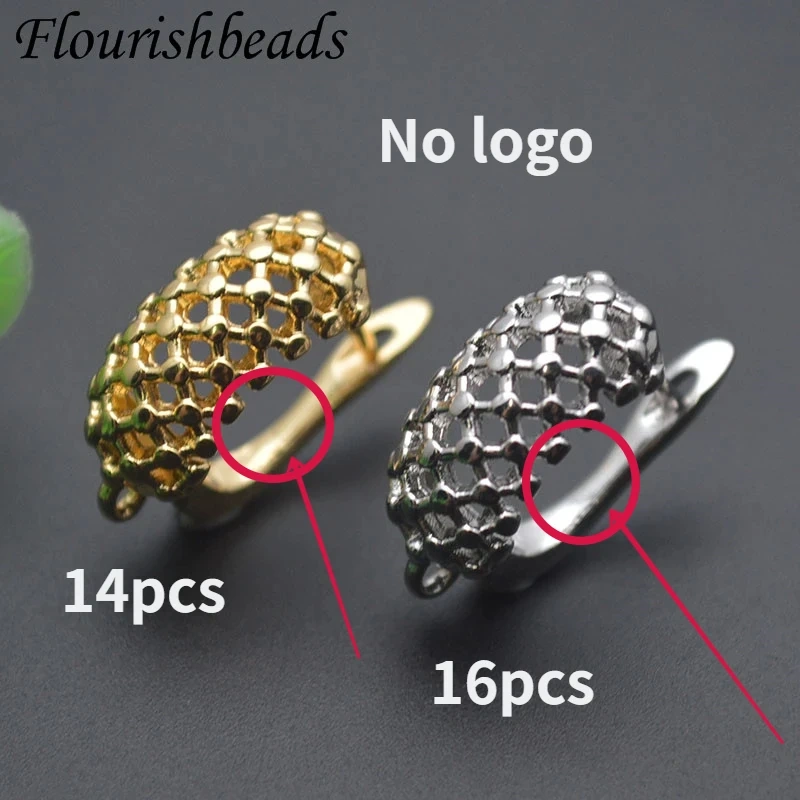 New Design 15x17mm Metal Nickel Free Mesh Shape Earring Hooks for Jewelry Findings 30pcs/lot
