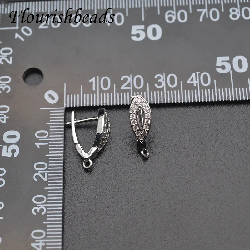 30pcs Cubic Zirconia Real Gold Color Brass Earring Hooks Earwire Accessories for Women Handmade DIY Juewelry Making Supplier