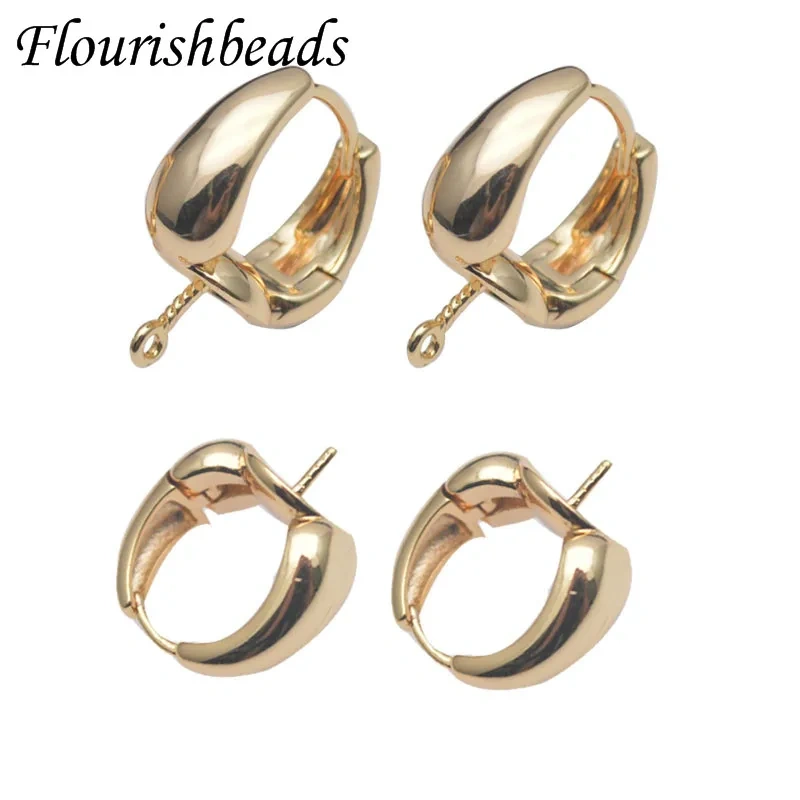 High Quality Smooth with Hole Gold Color Earring Hooks Clasp DIY Ladies Handmade Ear Jewelry Making 30pcs