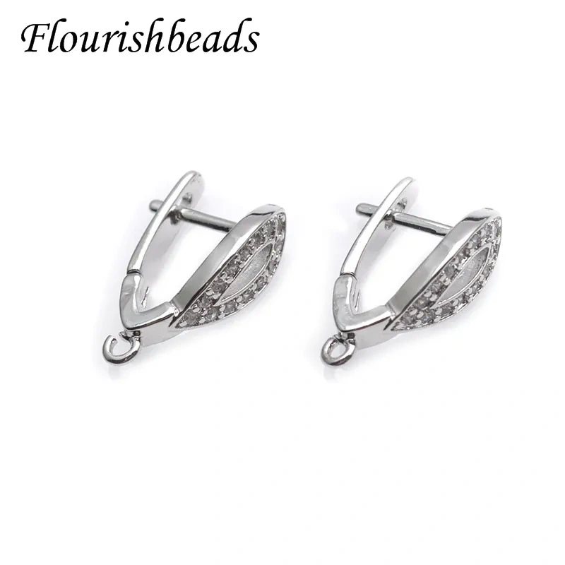30pcs Cubic Zirconia Real Gold Color Brass Earring Hooks Earwire Accessories for Women Handmade DIY Juewelry Making Supplier