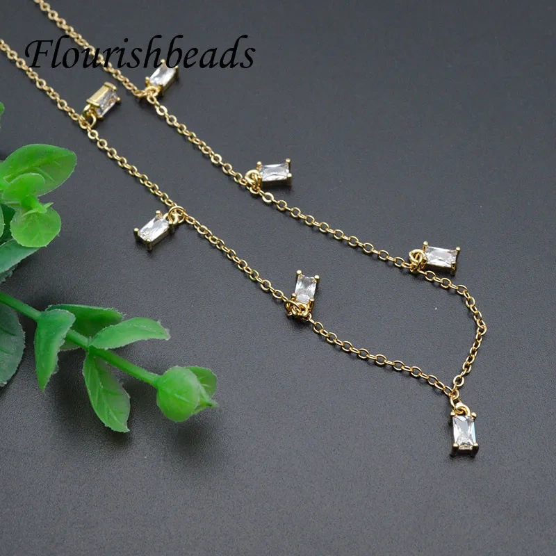 High Quality Gold Plating with Cubic CZ Beads Necklace Bracelet Chains  for Women Jewelry Gift  5strands/lot