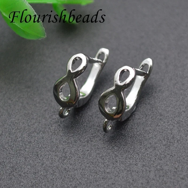 Wholesale DIY Earwire  Rhodium Color Earring Hooks Accessories for Handmade Luxury Dangle Women's Earring Making 30pcs/lot