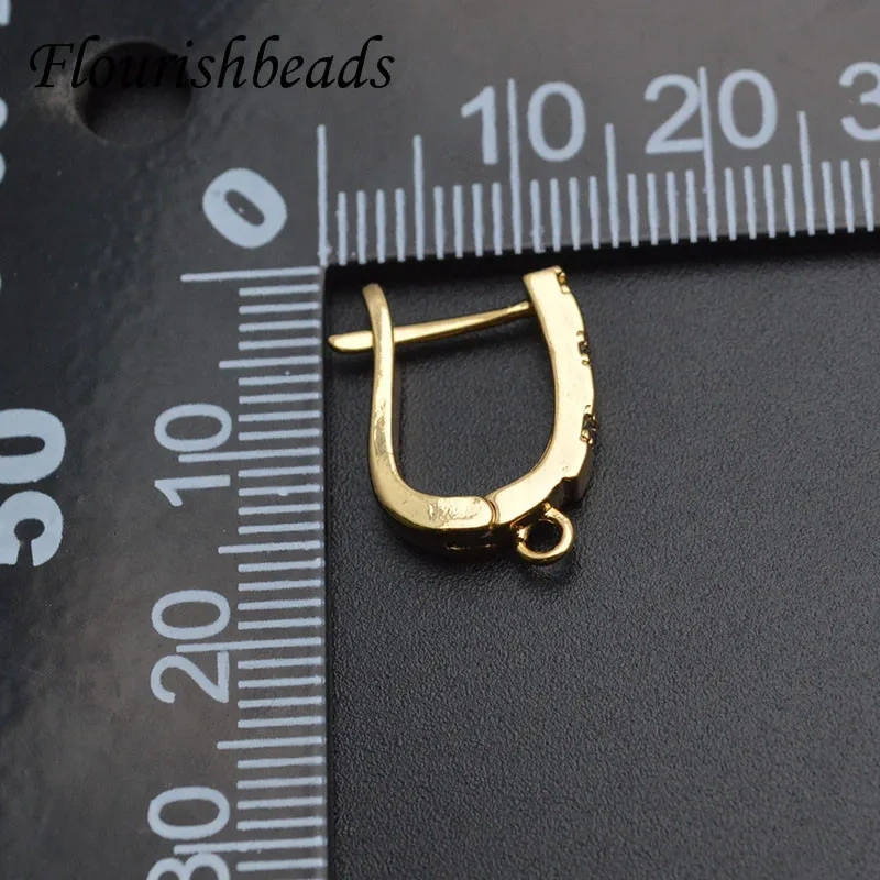 New Arrived CZ Beads Paved Circular Arch Shape Earring Hooks for DIY Jewelry Making Accessories Supplier 30pcs/lot