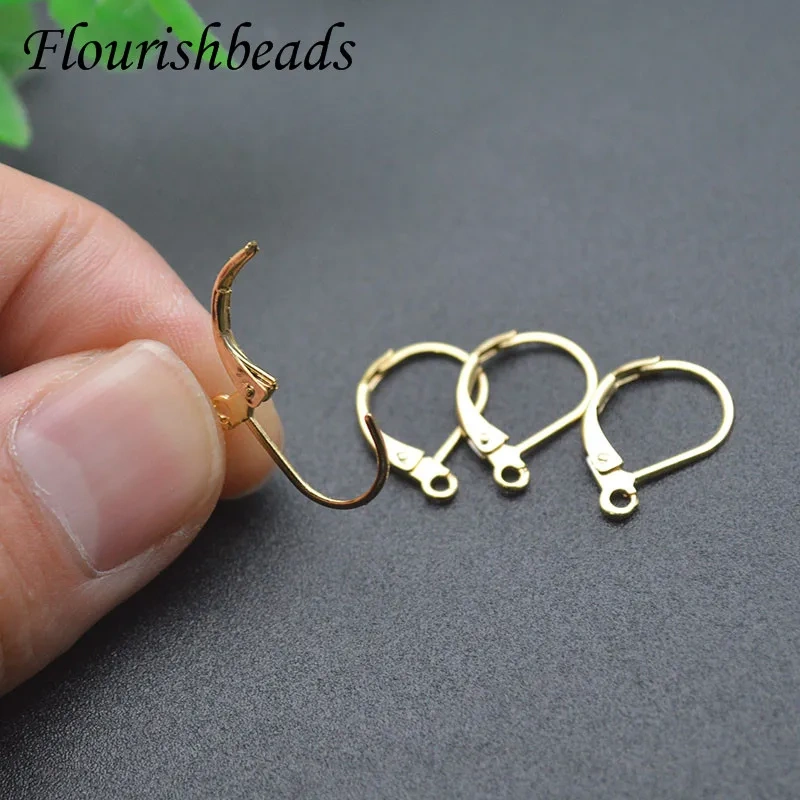 Wholesale 100pcs/lot Metal Brass Gold Plated  Earwire French Lever Earring Hooks Clasp for Women  DIY Jewelry Making Supplier