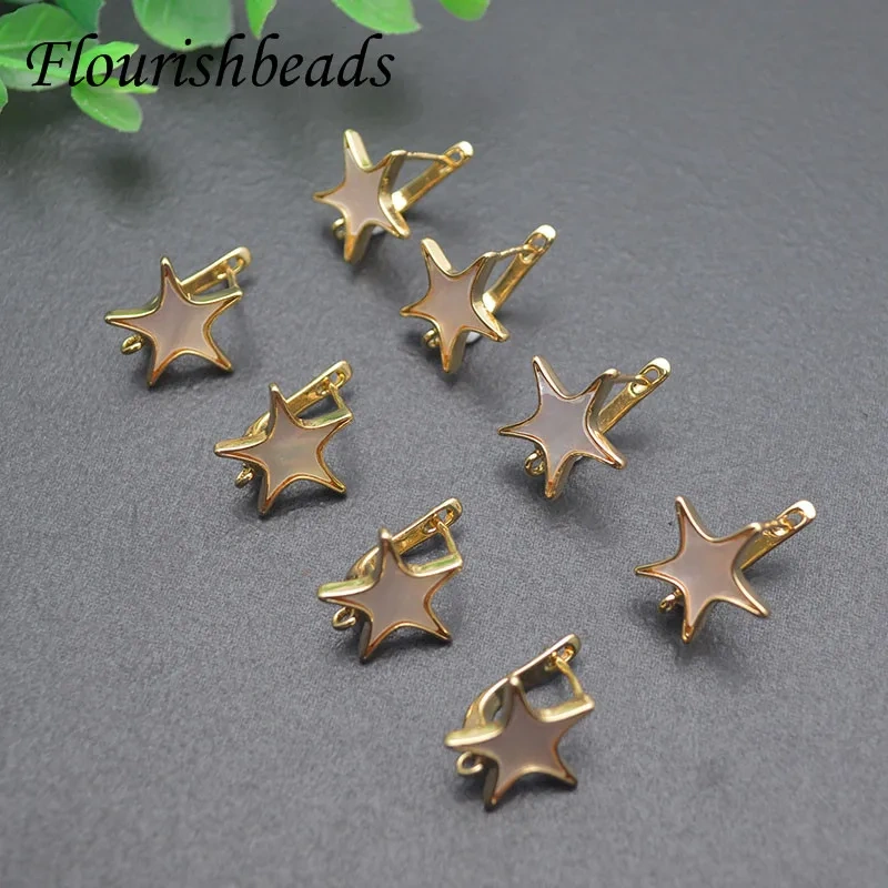 Natural MOP Shell Five Star Shape Earring Hooks Clasp for Women DIY High Quality Earrings Making Accessories