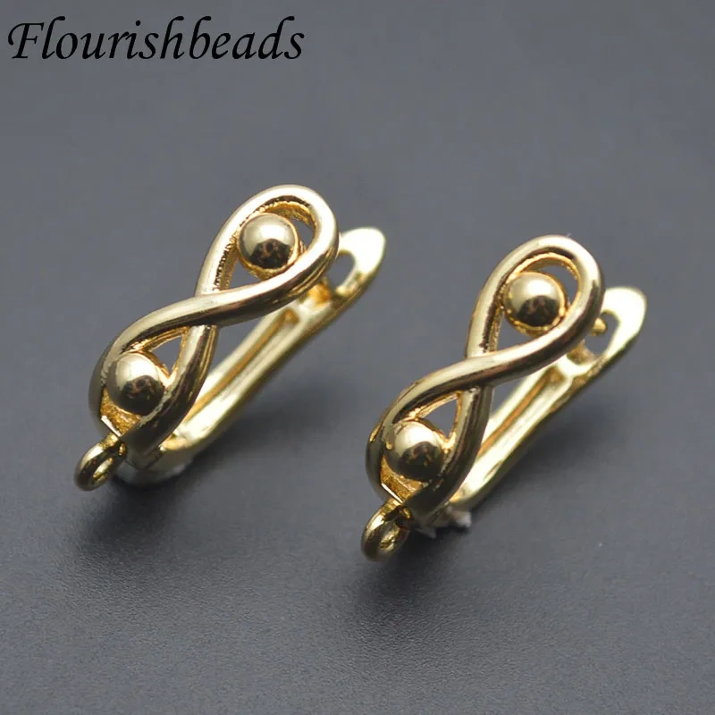 18k Gold Plated Earring Hooks Plain Ear Wire Clasp for DIY Handmade Dangle Earrings Jewelry Making Accessories 30pcs/lot
