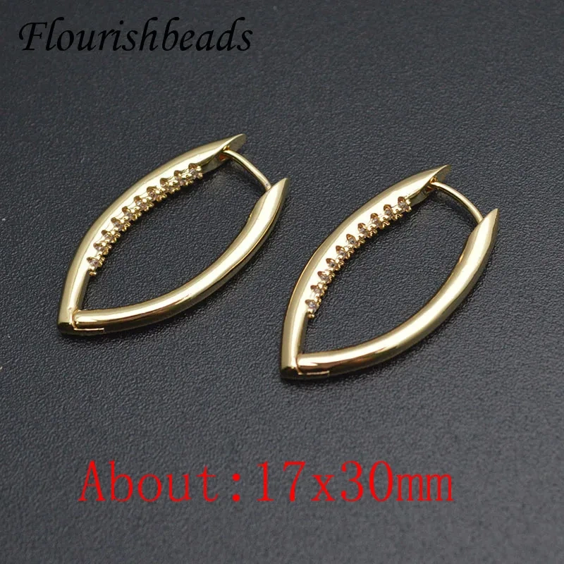 2 Size Irregular Geometric Earrings Long Oval Metal Brass Gold Color Earring Hoops 2022 New Jewlery Findings 20pcs/lot