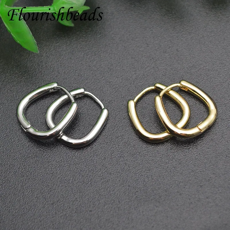 High Quality Gold Color Anti Fading Geometric Shape Circle Earring Hoops Stud Earwire for Women Hip Hop Jewelry Accessories