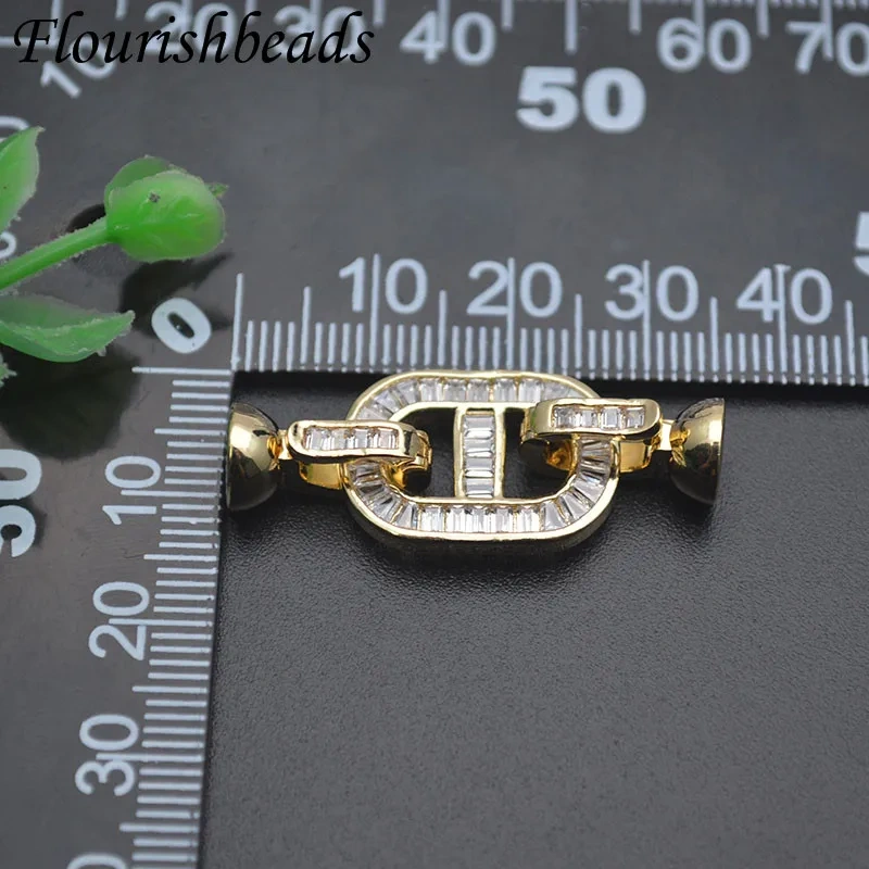 5pcs/lot 18K Gold Plated Fasteners Accessories Closure Lock Clasps Connector for DIY Pearl Necklace Jewelry Making