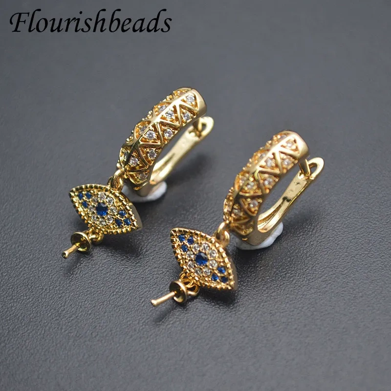 10pcs/lot Real Gold Plated Pin Round Earring Hooks Clasp for Jewelry Making Accessories Supplies