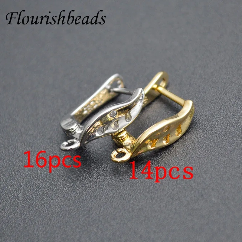 Wholesale Multiple Colour Nickle Free Gold Plating Metal Leaf Shape Earring Hooks for Fine Jewelry Making Parts 30pcs/lot
