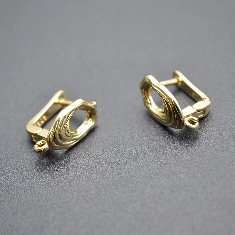 Oval Hollow Gold Rhodium Plated Nickle Free Anti Rust Earring Hooks Handmade DIY for Jewelry Making Supplier 30pcs