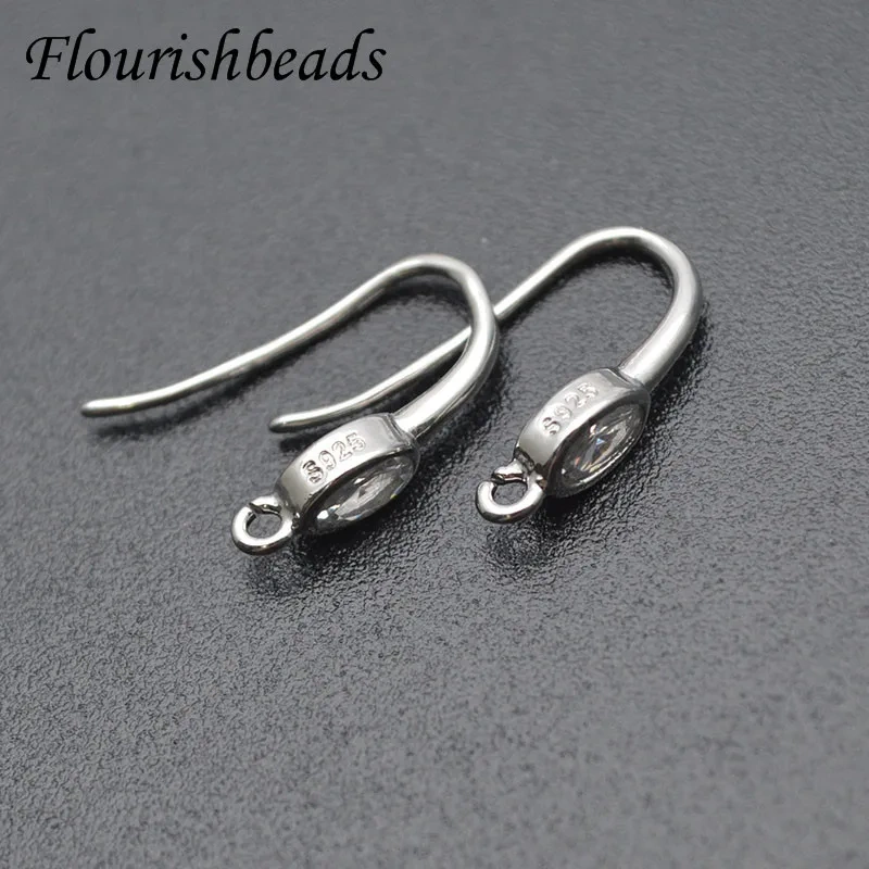 Multiple Colour Nickle Free Cubic Zircon CZ Beads Paved Earring Hooks DIY for High Quality Jewelry Making Supplier 30pcs/lot