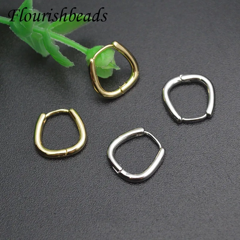 High Quality Gold Color Anti Fading Geometric Shape Circle Earring Hoops Stud Earwire for Women Hip Hop Jewelry Accessories