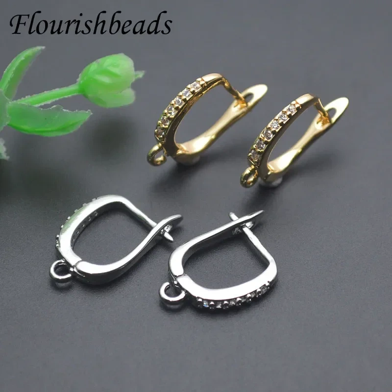 Flourishbead Handmade 18K Real Gold Plated Earwire Earring Hooks Clasp Accessories for DIY Nickel Free Jewelry Making 30pcs/lot