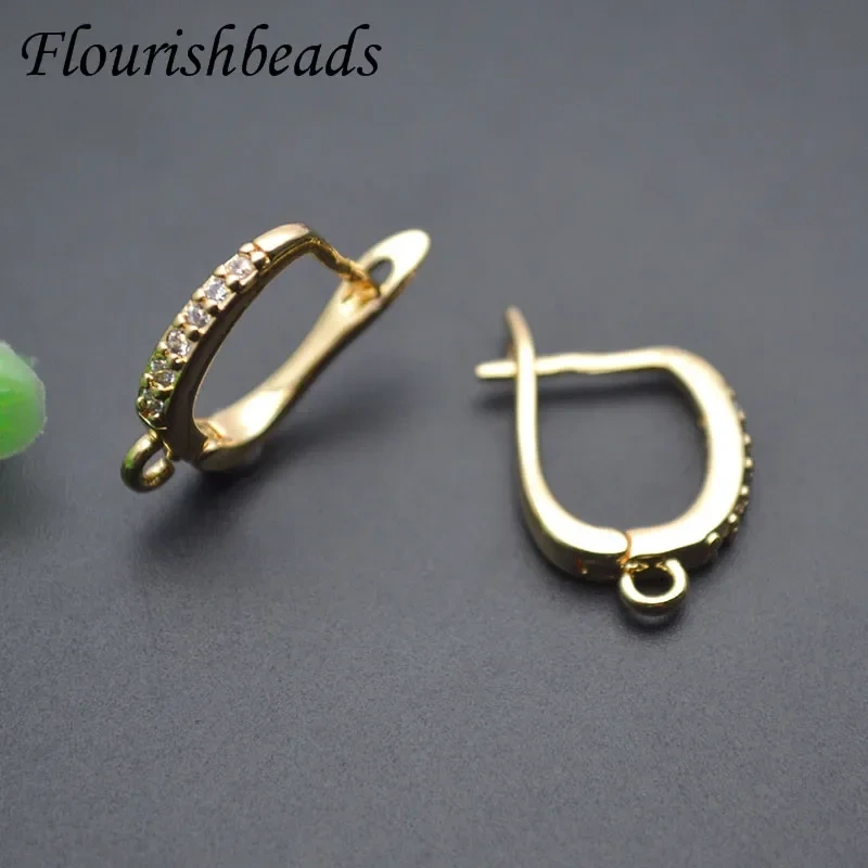 Flourishbead Handmade 18K Real Gold Plated Earwire Earring Hooks Clasp Accessories for DIY Nickel Free Jewelry Making 30pcs/lot