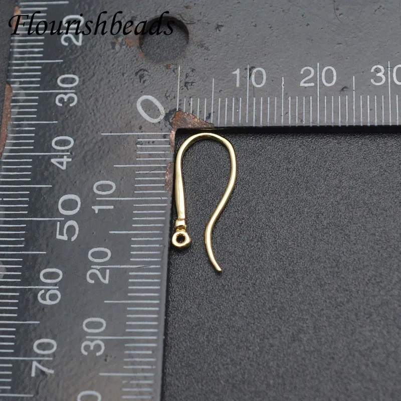 50pcs/lot High Quality Nickle Free Anti-rust Real Gold  Plated Fishwire Earring Hooks Metal Jewelry Findings Accessories