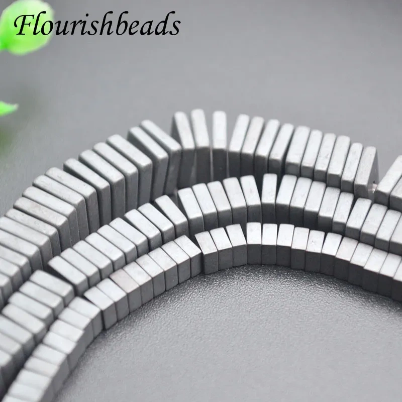 High Quality 4/6/8mm Matte Heshi Hematite Square Slice Spacer Loose Beads for Jewelry Making  DIY Earrings Bracelet Accessories