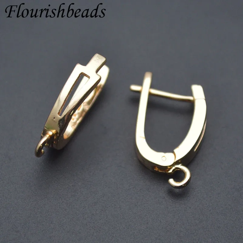 30pcs/lot Copper Brass Gold Plated Metal Earring Hooks Accessories for DIY Women Handmade Tassle Crystal Earrings