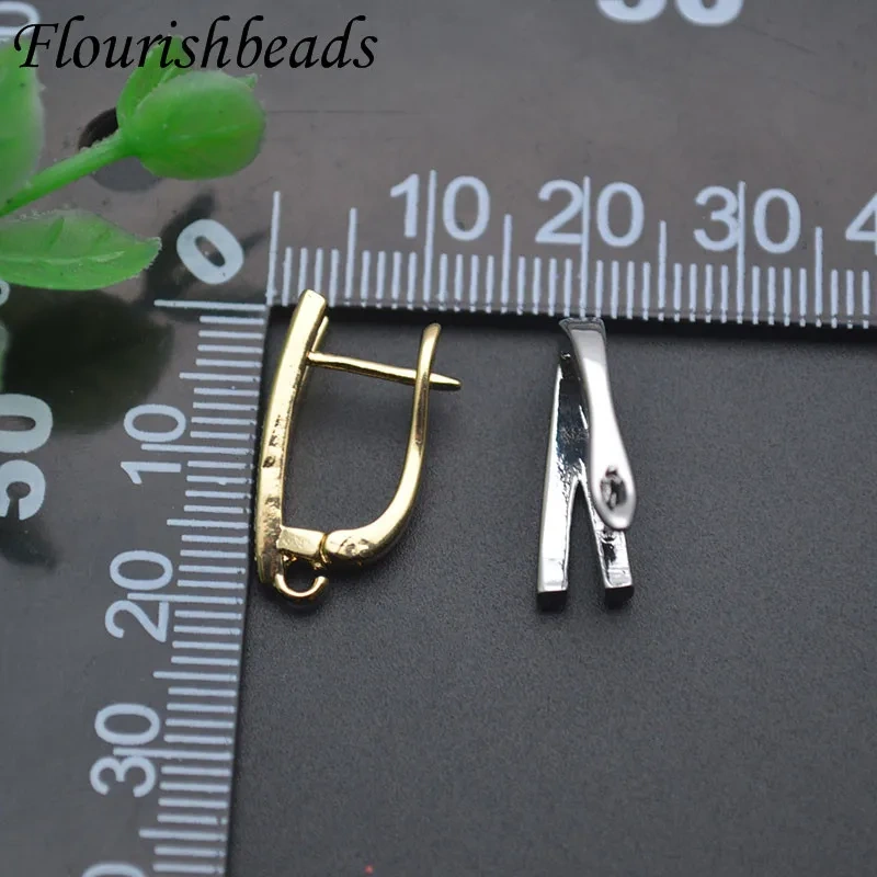 Copper Brass Real Gold Plated Real Earwires Fastener Earring Hooks for Women DIY Jewelry Making Accessories 30pcs/lot