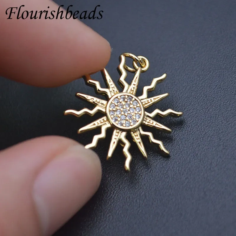 20mm Gold Color Sun Shape Charms Pendant for DIY Quality Earrings Necklace Jewelry Findings 20pcs/lot