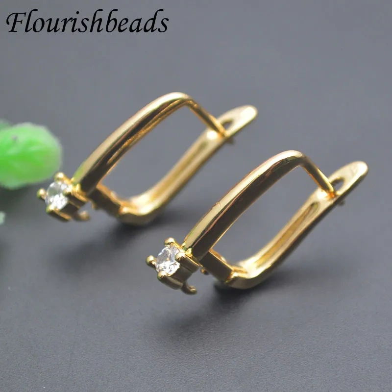 30pcs/lot 18k Gold Color Nickel Free Anti Fading Earwire Schwenzy Earring Hooks Accessories for Dangle Earrings Making