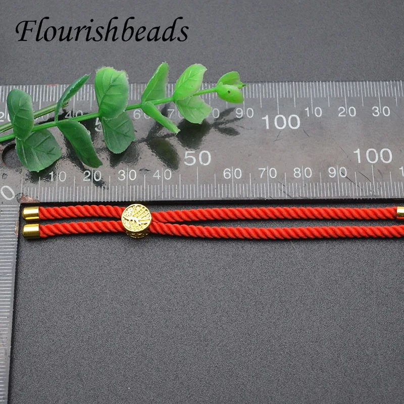 Wholesale 32cm Colorful Thickness Braided Cord Thread Slide Movable Life Tree Charm Bracelet Chains Jewelry Making