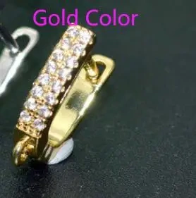 Paved Zircon CZ Beads High Quality Anti Fade Metal Arched Earring Hooks Jewelry Findings Setting Accessories Makings 30pc