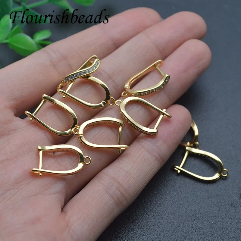 New Design Gold Color Anti Fading Earring Hooks  Leverback Earwire for Women's Handmade Jewelry Making Accessories 30pcs/lot