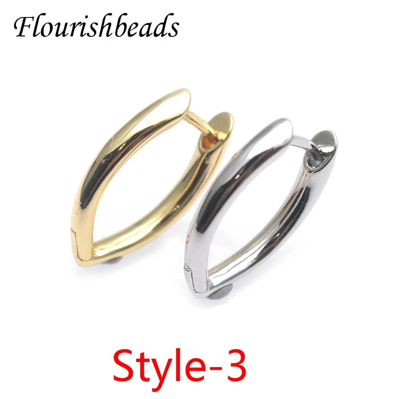 30pcs/lot Various Styles Geometric Hoop Earrings Hooks Clasp for Women Men Party Jewelry Nickel Free Accessoriess