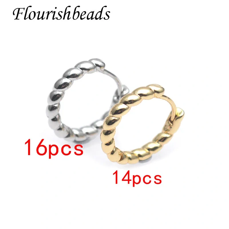 Classic Metal Brass Gold Plated Twist Shaped Hoop Earrings for Women Girls Fashion Party Jewelry 30pcs/lot